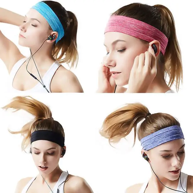 Alt view image 5 of 7 - 6Pack Sweat Bands Headbands for Women Workout, Women's Fashion Non Slip Headband, Moisture Wicking Sweatband for Sports Running Athletic Yoga
