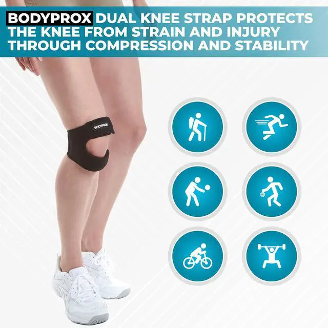 Alt view image 4 of 7 - Patellar Tendon Support Strap (Large), Knee Pain Relief Adjustable Neoprene Knee Strap for Running, Arthritis, Jumper, Tennis Injury Recovery