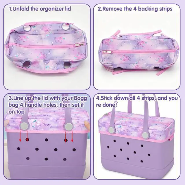Alt view image 4 of 7 - Small lid Cover Only Compatible with BoggBag, Pink for Bogg Bag Accessories Lid for Work Sport Mom Water Resistant Storage Topper