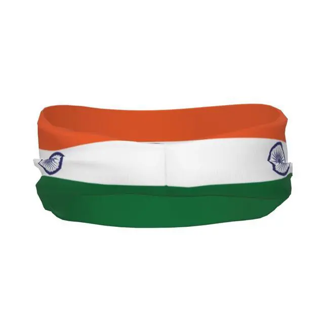 Alt view image 3 of 7 - India Flag Sports Sweatband, Non-Slip Moisture-Wicking Athletic Headband for Running, Yoga, Gym Workout