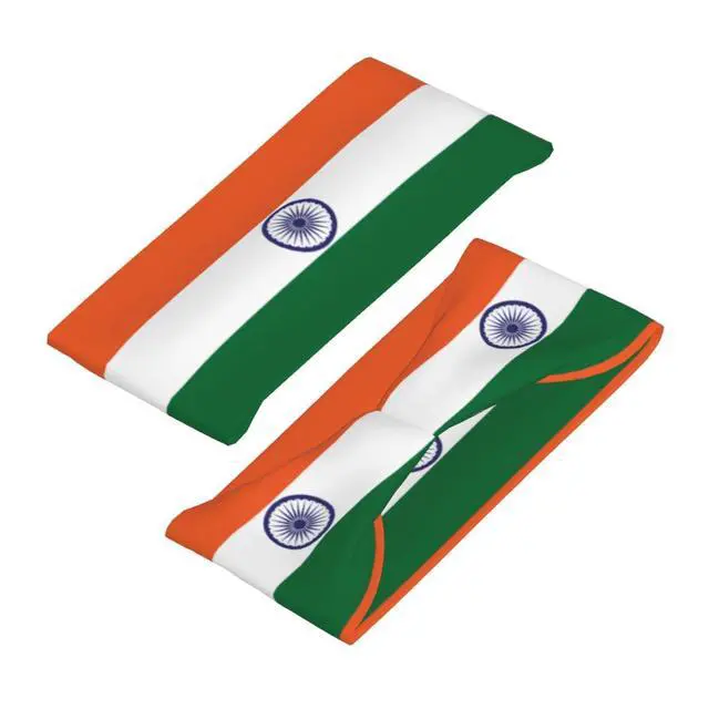Alt view image 4 of 7 - India Flag Sports Sweatband, Non-Slip Moisture-Wicking Athletic Headband for Running, Yoga, Gym Workout