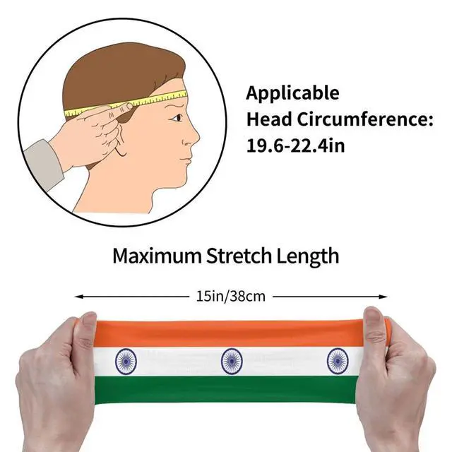 Alt view image 5 of 7 - India Flag Sports Sweatband, Non-Slip Moisture-Wicking Athletic Headband for Running, Yoga, Gym Workout