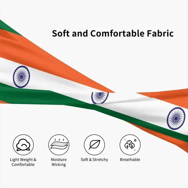 Alt view image 6 of 7 - India Flag Sports Sweatband, Non-Slip Moisture-Wicking Athletic Headband for Running, Yoga, Gym Workout