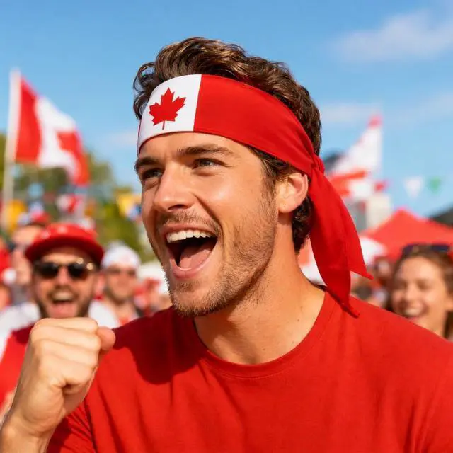 Alt view image 4 of 7 - Canadian Flag Headband for Men and Women - Patriotic Tie Bandana Sweatband for Canada Day, Sports, Running & Party Costume Accessories