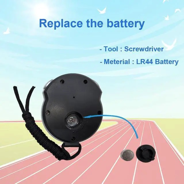 Alt view image 5 of 7 - Digital Stopwatch Timer with Replaceable Battery, Large Display, Simple Stop Watch for Sports Coaches, is an Easy to Use Timing Tool for Coaches and Referees (Black)