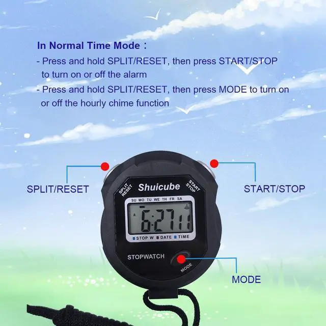 Alt view image 7 of 7 - Digital Stopwatch Timer with Replaceable Battery, Large Display, Simple Stop Watch for Sports Coaches, is an Easy to Use Timing Tool for Coaches and Referees (Black)