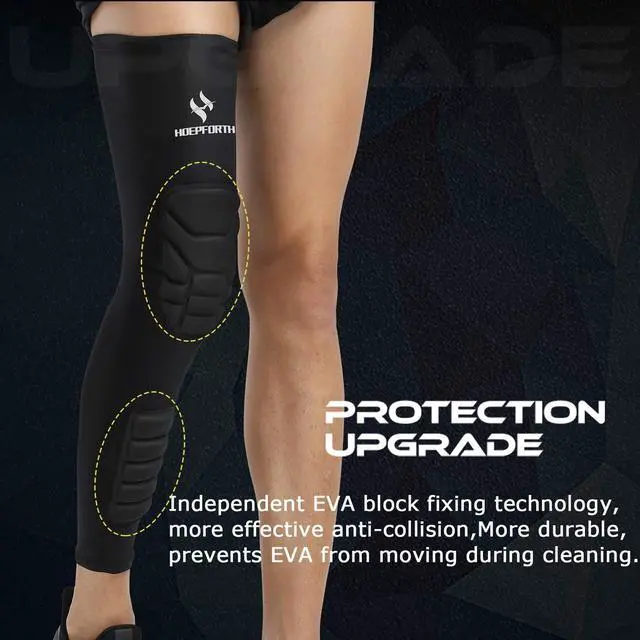 Alt view image 3 of 7 - Knee Calf Padded 2 Pack Compression Leg Sleeve Shin Protective Support