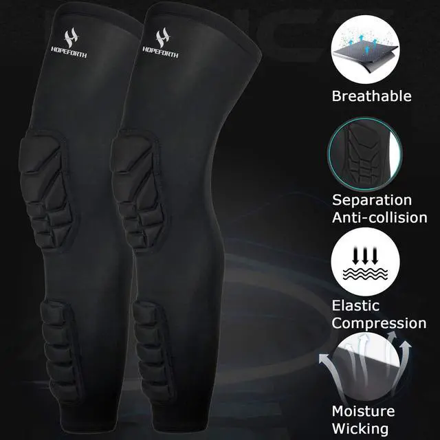 Alt view image 5 of 7 - Knee Calf Padded 2 Pack Compression Leg Sleeve Shin Protective Support