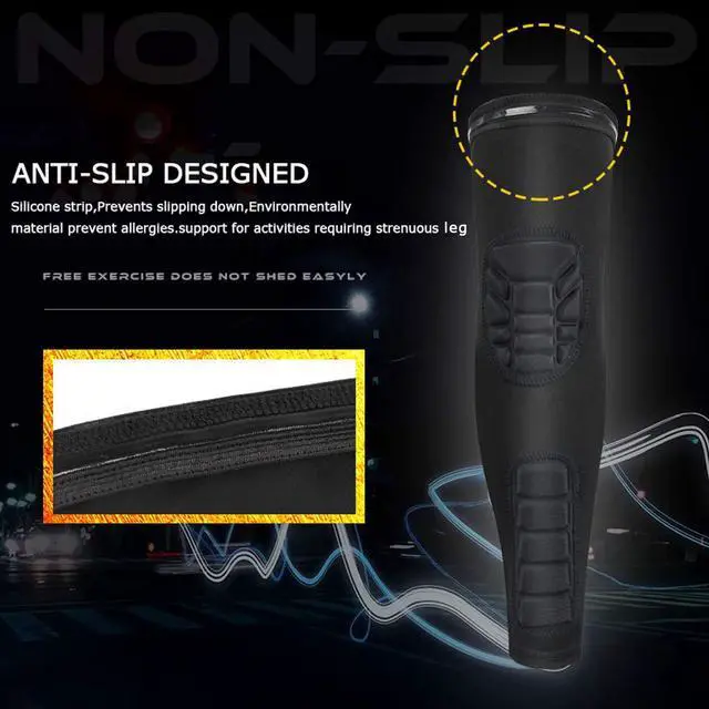Alt view image 7 of 7 - Knee Calf Padded 2 Pack Compression Leg Sleeve Shin Protective Support