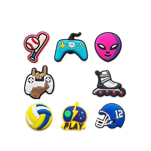 Alt view image 4 of 6 - 38pcs Sports Shoe Charms for Boys,Baseball Soccer Basketball Football Video Game Shoe Decoration Pins for Croc Clog Accessories for Girls Teens Adults Party Favor Gifts