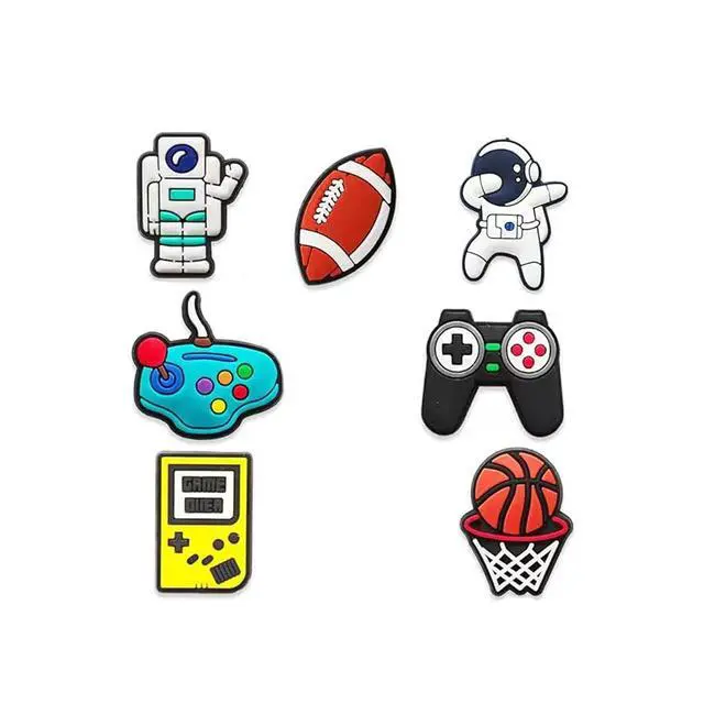 Alt view image 5 of 6 - 38pcs Sports Shoe Charms for Boys,Baseball Soccer Basketball Football Video Game Shoe Decoration Pins for Croc Clog Accessories for Girls Teens Adults Party Favor Gifts