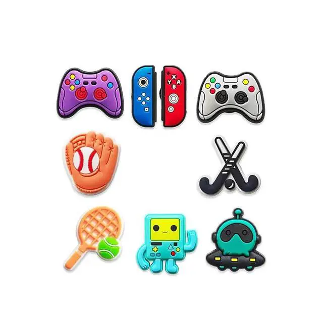 Alt view image 6 of 6 - 38pcs Sports Shoe Charms for Boys,Baseball Soccer Basketball Football Video Game Shoe Decoration Pins for Croc Clog Accessories for Girls Teens Adults Party Favor Gifts
