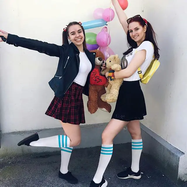 Alt view image 4 of 7 - 5 Pieces Sweatbands Striped Socks Set Sports Headband Wristbands High Tube Socks 80s Accessories Costumes