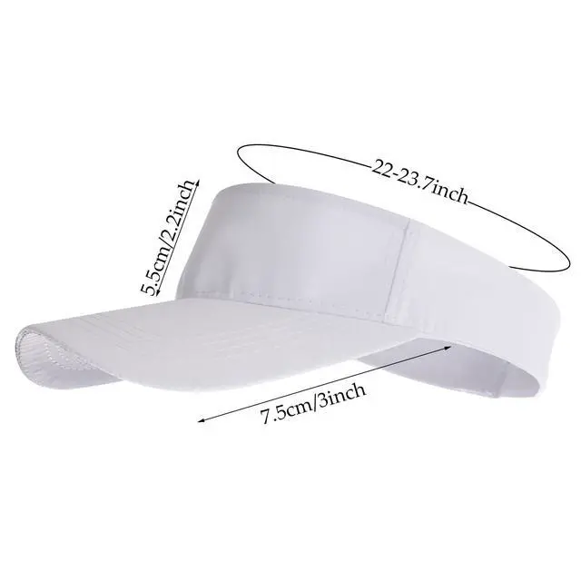 Alt view image 2 of 7 - Sports Sun Visor Hat for Women Men Adjustable Lightweight Quick Dry Sun Visor for Golf Tennis Running Outdoor Sports White