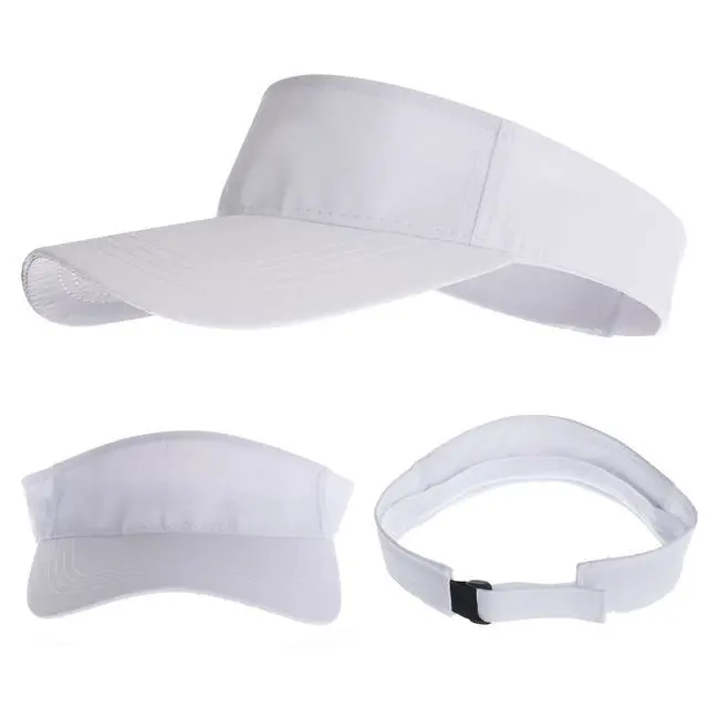 Alt view image 4 of 7 - Sports Sun Visor Hat for Women Men Adjustable Lightweight Quick Dry Sun Visor for Golf Tennis Running Outdoor Sports White