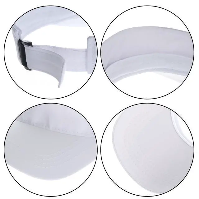 Alt view image 3 of 7 - Sports Sun Visor Hat for Women Men Adjustable Lightweight Quick Dry Sun Visor for Golf Tennis Running Outdoor Sports White