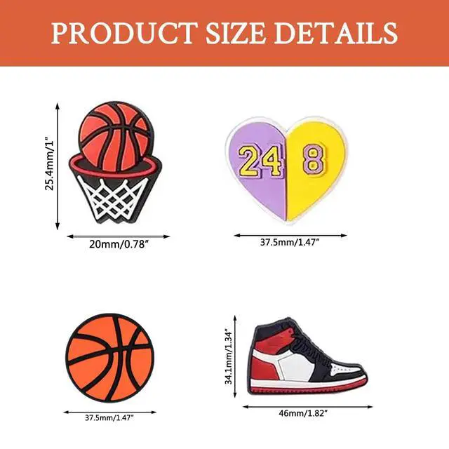 Alt view image 2 of 5 - 36Pcs Shoe Decoration Charms for Boys Adult, Basketball Soccer Sports Charms for Bracelet Clog Sandals, Fashion Cute Shoe Accessories for Kids Christms Gift