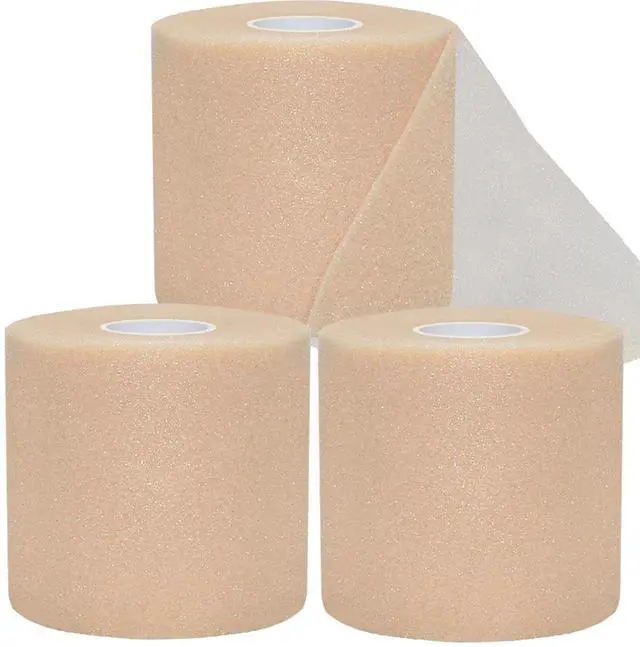 Main image of Pre Wrap Tape Athletic,3 Rolls X 22 Yards Beige Prewrap Headbands for Hair,Foam Underwrap Sports Wrap