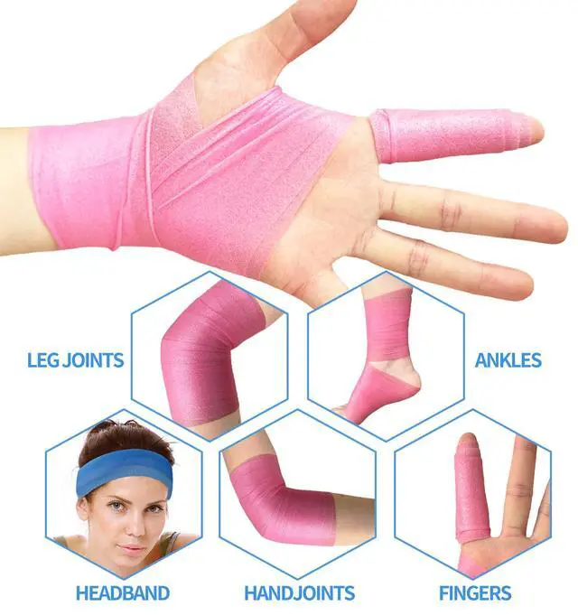 Alt view image 7 of 7 - Pre Wrap Tape Athletic,3 Rolls X 22 Yards Beige Prewrap Headbands for Hair,Foam Underwrap Sports Wrap