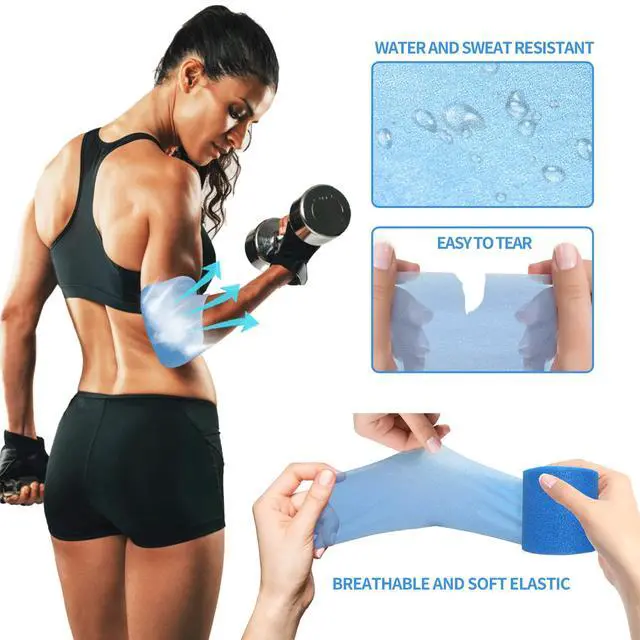 Alt view image 4 of 7 - Pre Wrap Tape Athletic,3 Rolls X 22 Yards Beige Prewrap Headbands for Hair,Foam Underwrap Sports Wrap