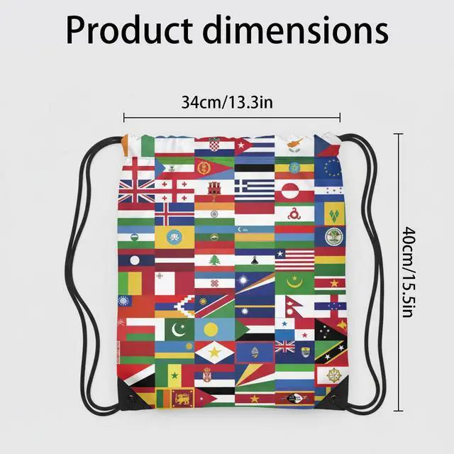 Alt view image 2 of 7 - World Cup Drawstring Bag 2026 Soccer Merchandise,International Flags Football Decorations Accessories,Great Gifts for Fans,Multicultural Travel Gym String Bag for World Cup Events,Sports&Daily Use