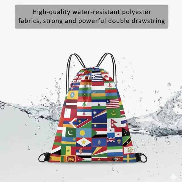 Alt view image 3 of 7 - World Cup Drawstring Bag 2026 Soccer Merchandise,International Flags Football Decorations Accessories,Great Gifts for Fans,Multicultural Travel Gym String Bag for World Cup Events,Sports&Daily Use