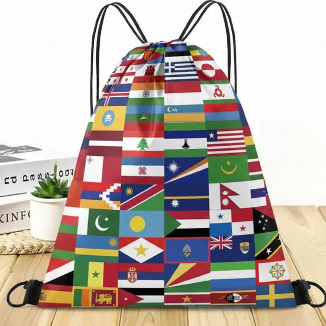 Alt view image 7 of 7 - World Cup Drawstring Bag 2026 Soccer Merchandise,International Flags Football Decorations Accessories,Great Gifts for Fans,Multicultural Travel Gym String Bag for World Cup Events,Sports&Daily Use