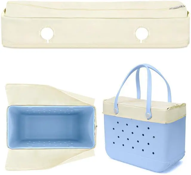 Main image of Beach Bag Lid Only Compatible with Original Extra Large Bogg Bag Accessories Zipper Topper Lid with Wide Opening Water Resistant Cover Top for Beach Pool Sport Mom (Beige, XL)