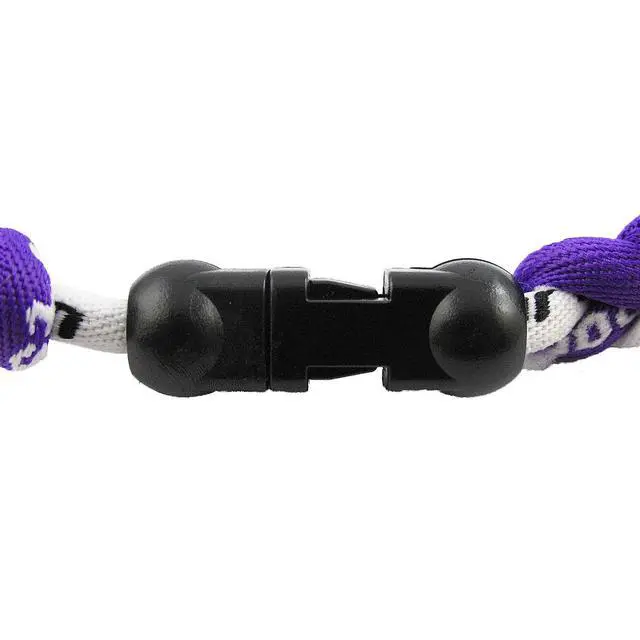Alt view image 3 of 3 - 18" Sport Style Two Colors Fashion Three Braided Rope Tornado Necklace (Purple/White)