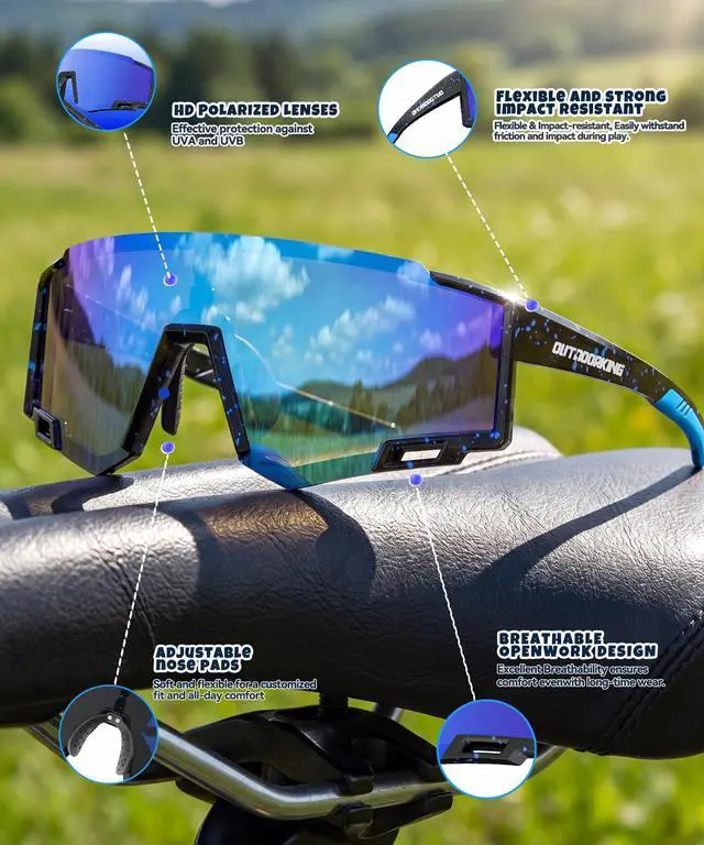 Alt view image 6 of 7 - Kids Sunglasses Boys Girls Baseball Sunglasses Youth 4-14,Polarized Sports Sunglasses