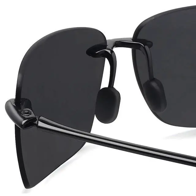 Alt view image 6 of 6 - Sunglasses for Men Women TR90 Rimless Frame for Running Fishing Golf Surf Driving 8009 (Black/Cat.3 Grey)