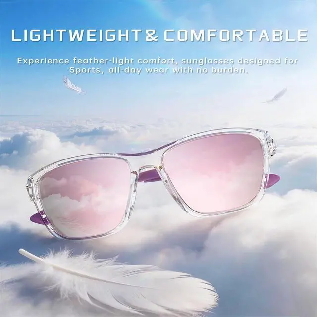 Alt view image 5 of 7 - Polarized Running Sunglasses for Women Mens Sun Glasses for Cycling Fishing Driving Golf UV Protection