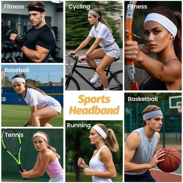Alt view image 6 of 6 - Headbands for Women - 6 Pack Wide Elastic Hair Bands | Stretchy Sweatbands Hair Bands | Soft Sports Thin Head Bands | Non-Slip Accessories Bands for Fashion, Washing Face, Workouts, Yoga, Daily Use