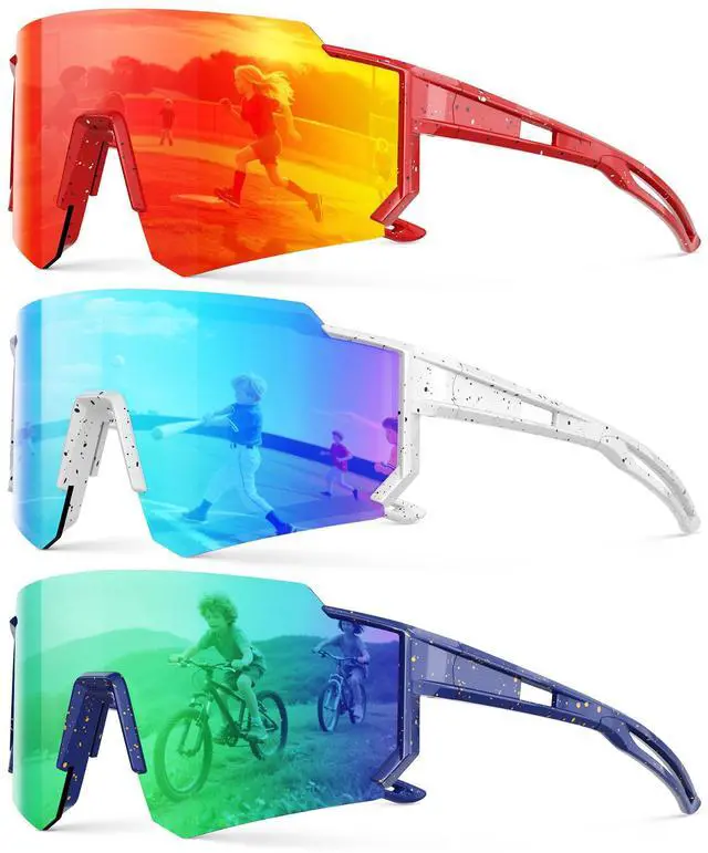 Main image of Youth Baseball Sunglasses for Kids - Polarized Sunglasses Softball Cycling for Boys Girls Ages 3-12 UV Protection