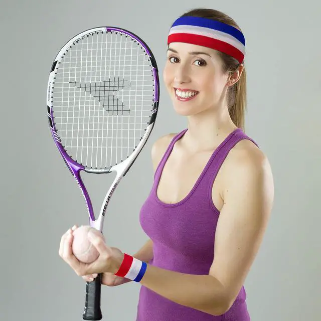 Alt view image 5 of 6 - American Flag Sports Headband & Wristband Set - 4 Styles Striped Sweatbands for Basketball, Football, Running, Gym & Exercise - 1 Headband, 2 Wristbands