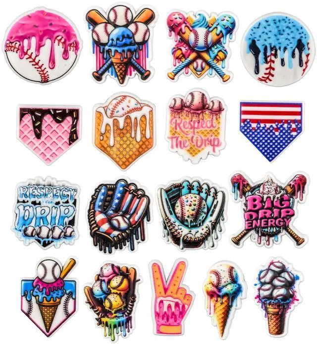 Main image of Baseball Shoe Charms Accessories Sports Shoes Decoration Charm for Girls Boys Men Women Party Favor
