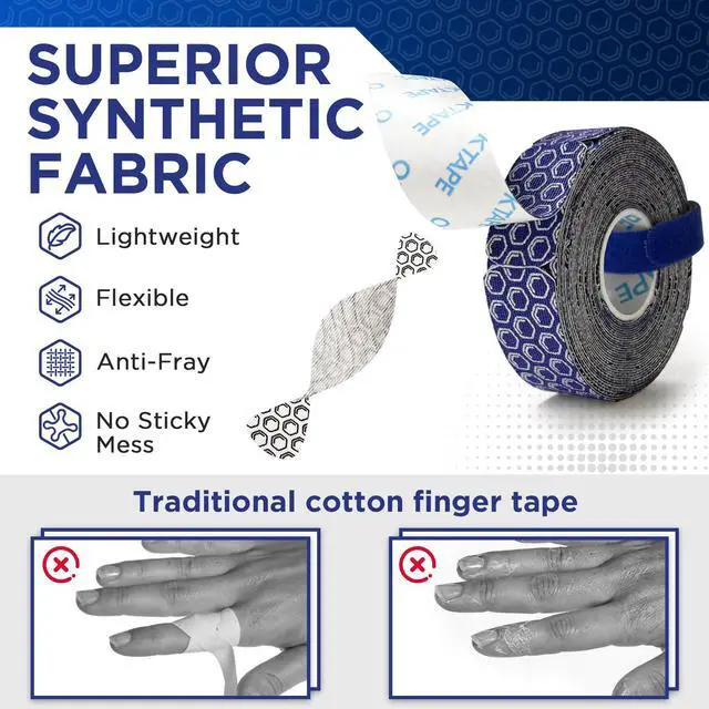 Alt view image 4 of 6 - Golf Tape for Fingers, 110 Strips, Elastic Athletic Finger Tape for Golf, Tennis, Blister Prevention Tape, Flexible, Sweatproof, Synthetic Fiber, Pre-Cut (2 Rolls, Blue)