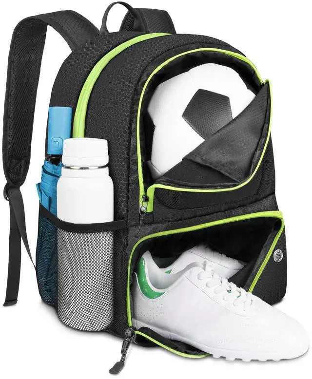 Main image of Soccer Backpack, Lightweight Water Resistant Sport Equipment Bag with Ball Compartment for Basketball, Volleyball, Football, Training and Match