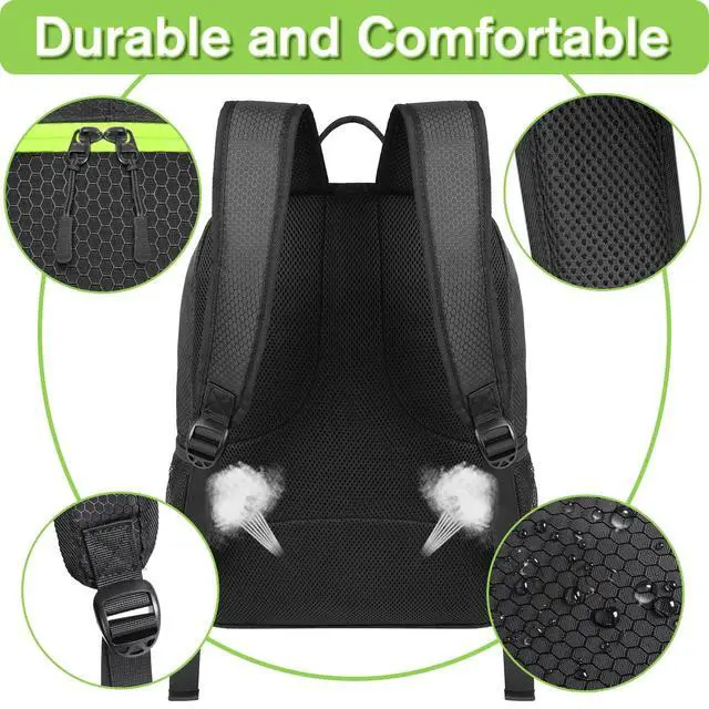 Alt view image 5 of 7 - Soccer Backpack, Lightweight Water Resistant Sport Equipment Bag with Ball Compartment for Basketball, Volleyball, Football, Training and Match