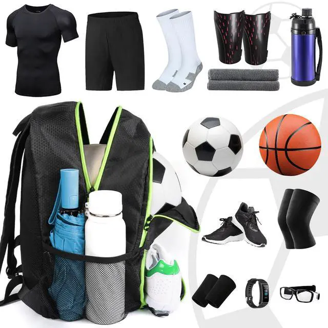 Alt view image 6 of 7 - Soccer Backpack, Lightweight Water Resistant Sport Equipment Bag with Ball Compartment for Basketball, Volleyball, Football, Training and Match