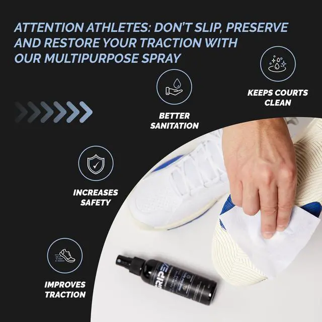 Alt view image 4 of 7 - 2 in 1 Sports Shoe Grip Spray, Provides Traction and Rejuvenates Soles. Multipurpose Grip Spray for Improving Basketball Shoe Grip. Anti Slip & Performance Enhancer