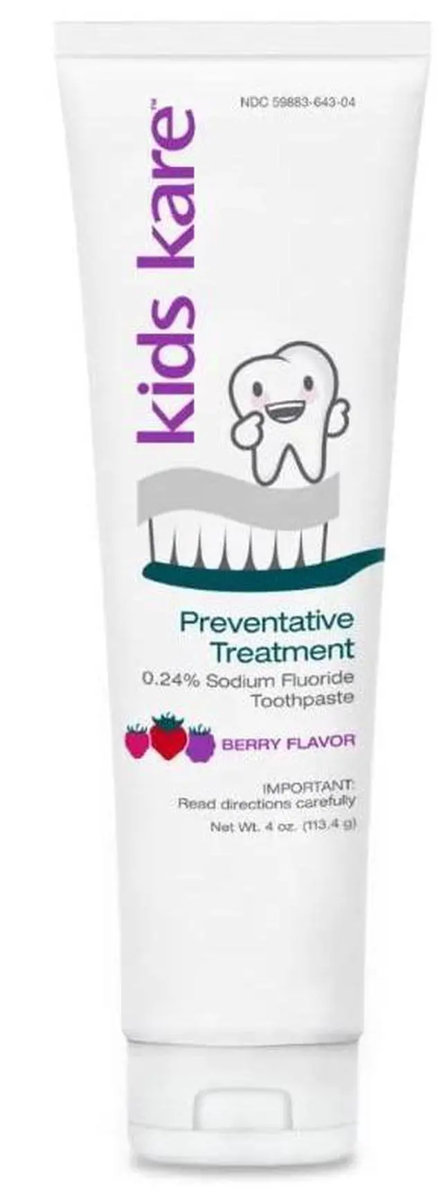 Main image of Kids Kare 0.24% Neutral Sodium Fluoride Toothpaste; Berry Flavor; 4 oz. Tube