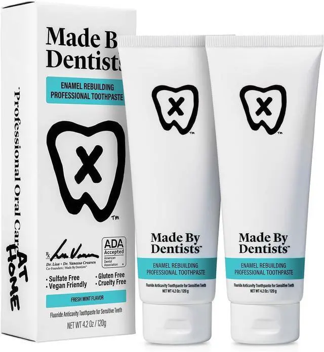 Main image of Professional Enamel Rebuilding Toothpaste - 2 Pack - Remineralizing Nano Hydroxyapatite Toothpaste with Sodium Fluoride, ADA Approved, Vegan, 2 x 4.2oz