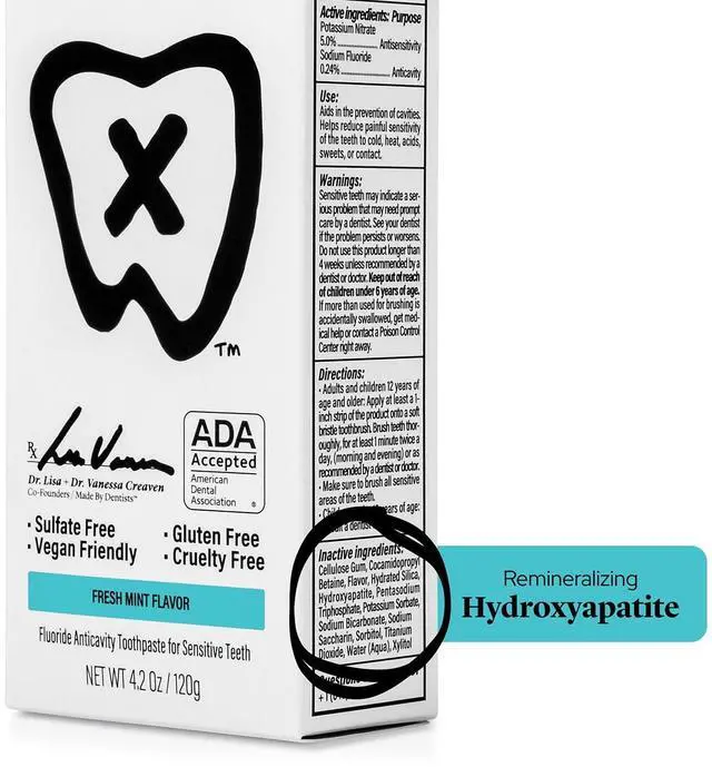 Alt view image 4 of 7 - Professional Enamel Rebuilding Toothpaste - 2 Pack - Remineralizing Nano Hydroxyapatite Toothpaste with Sodium Fluoride, ADA Approved, Vegan, 2 x 4.2oz