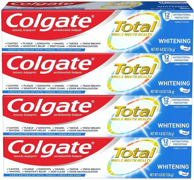 Main image of Total Teeth Whitening Toothpaste, 10 Benefits Including Sensitivity Relief ,Whitening Mint, 4.8 oz ( Pack of 4 )