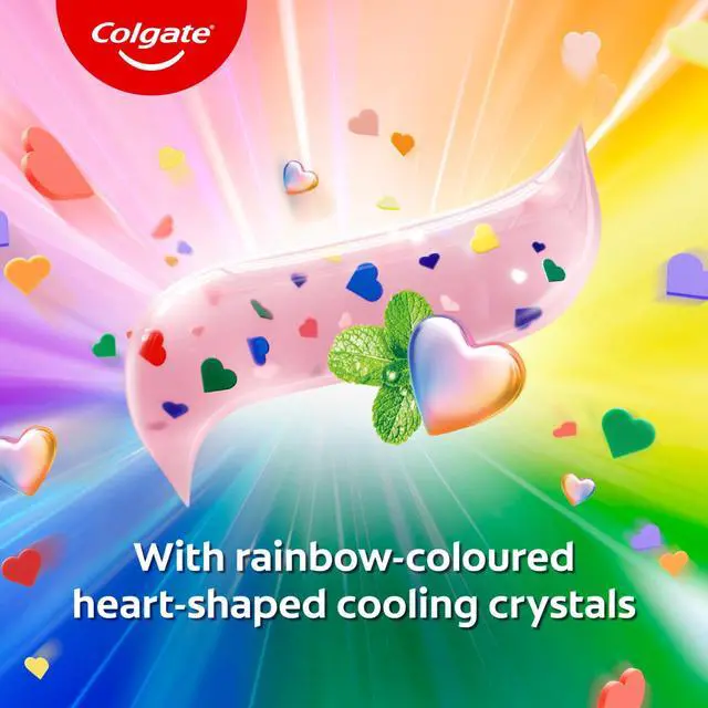 Alt view image 3 of 7 - MaxFresh Rainbow Fresh Gel Toothpaste, with Heart Shaped Cooling Crystals, Triple Mint Flavour, and Ultrafreeze Technology for Intense Freshness, Vegan, Gluten-Free 100g/3.5oz