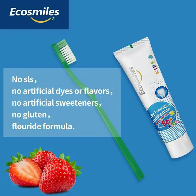 Alt view image 4 of 7 - Kids Cavity Protection Toothpaste with Hydroxyapatite, SLS-Free Non-Toxic Formula for Toddlers, Strawberry Flavor, Remineralizing & Sensitive Teeth Friendly,3.52oz