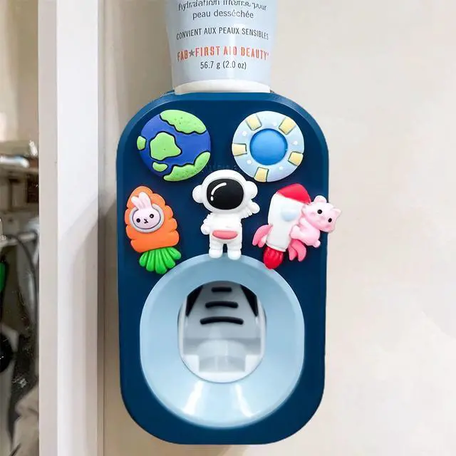 Main image of Automatic Kid Toothpaste Dispenser for Shower,Toothpaste Squeezer for Kids & Family, is Wall Mounted Bathroom Decor (1pc,Astronaut #2)