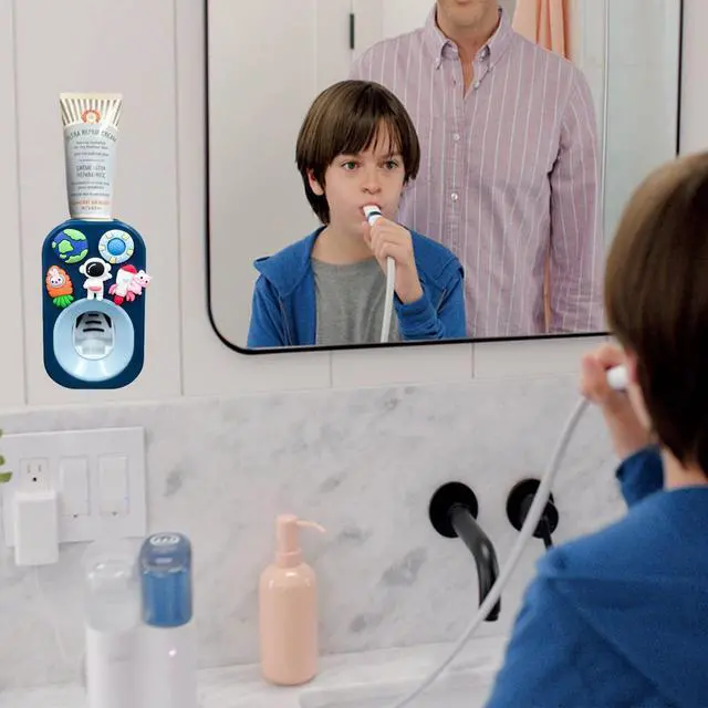 Alt view image 4 of 7 - Automatic Kid Toothpaste Dispenser for Shower,Toothpaste Squeezer for Kids & Family, is Wall Mounted Bathroom Decor (1pc,Astronaut #2)