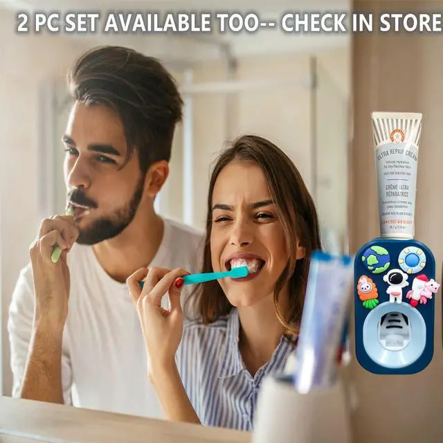Alt view image 5 of 7 - Automatic Kid Toothpaste Dispenser for Shower,Toothpaste Squeezer for Kids & Family, is Wall Mounted Bathroom Decor (1pc,Astronaut #2)